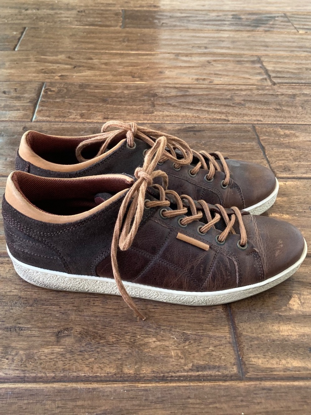 Bull Boxer Brown Tan Leather Casual Sneaker Shoes Men sz 40 Comfort